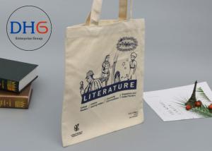 Large Navy Natural Cotton Canvas Tote Bag Cross Stitching Handle Eco Friendly