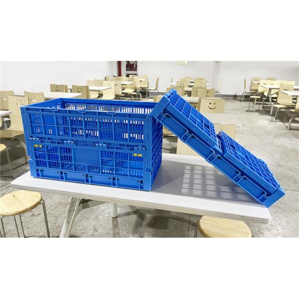 Orange PP Material Stackable Cup Crate Large Collapsible Plastic Folding Fruit Vegetable Crate