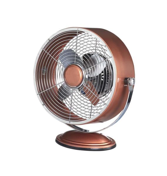 Cheap 35W 9 Metal Retro Table Fan Brushed Nickel With Adjustable Tilf 2 Speed for sale