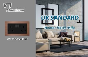 Best 13A 250V Wall Power Socket UK Standard 146mmX86mm Size Multiple Materials wholesale