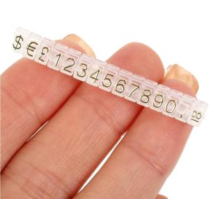 Small Jewellery Plastic Cube Tags Display Stand With Strings 3mm Labels