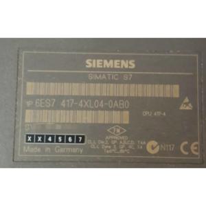 SIEMENS 6ES7417-4XL04-0AB0 SIMATIC S7-400, CPU 417-4 CENTRAL PROCESSING UNIT WITH: WORK MEMORY 20 MB (10 MB CODE