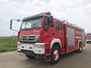 HOWO 196kw Forest Fire Engine 4x2 Type 6 Ton Foam Capacity With Double Cabin
