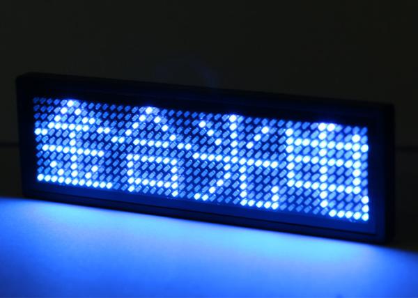Cheap Indoor LED Name Tag Badge Single Blue Color USB Micro. Communication port for sale