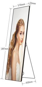 Indoor ultra-light,super-thin Portable 2.5mm LED Digital Poster Screen Display,LED pylon,Standalone Totem,Movable Kiosk