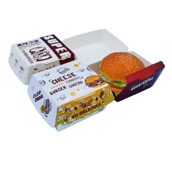Cheap Food Packaging Burger Box with Custom Logo Paperboard Material for sale