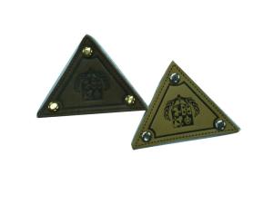Best Triangle / Square Embossed Leather Patches, Jeans Patch With Customized Logo wholesale
