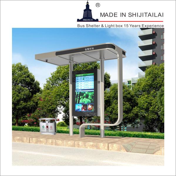 Cheap Stainless Steel Forecast H3050MM LCD Smart Bus Shelter for sale