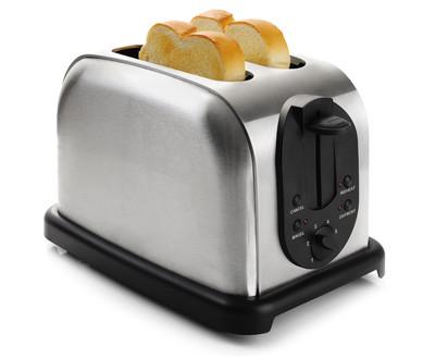 Cheap Customized 2 Slice Pop Up Brushed Steel Toaster Reheat Function for sale
