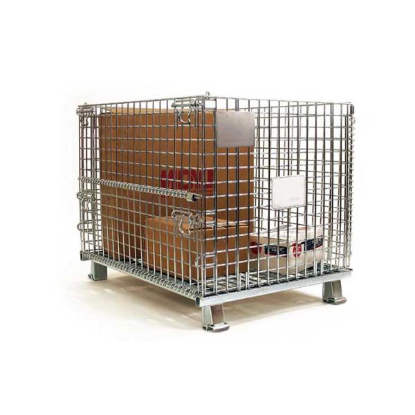 Metal Bin Storage Container Wire Cage Stackable Rolling Metal Security Cage