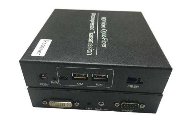 Cheap DVI KVM Fiber Extender with Keyboard and Mouse (support HDCP,EDID） for sale