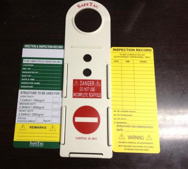 Cheap Scaffold Safety Tag / Scaffolding Safety Products / Tag For Industrial Safety for sale