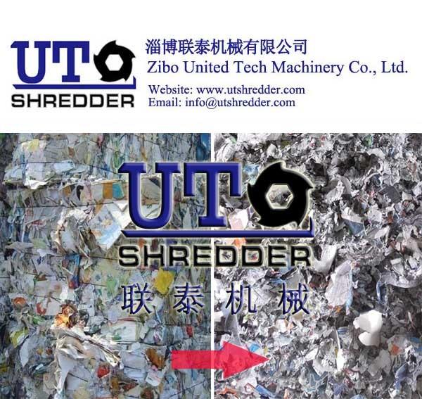 Cheap single shaft shredder in coated paper, ads paper, art paper shredding / paper shredder/ paper crusher / waste paper for sale