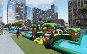China Commercial Inflatable Water Amusement Park Heat Welding EN14960 on sale