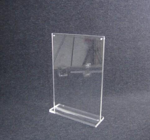 Cheap COMER A4 acrylic tabletop holder menu display stand clear lucite with alarm display system for sale