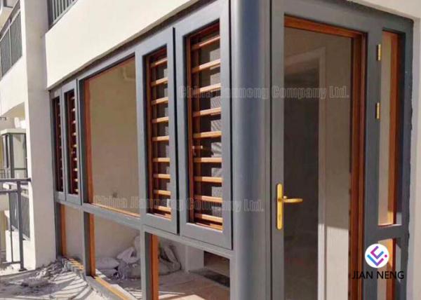 Cheap Stable Casement Aluminium Glass Windows With Aluminum Burglar Mesh , Grid Net For Option for sale