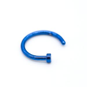 China 18G 8mm Surgical Steel Nose Piercing 18G Blue Nose Stud C Hoop on sale