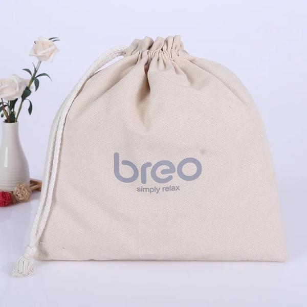 Cheap White Personalised Drawstring Bag , Square Mini Canvas Drawstring Bags for sale