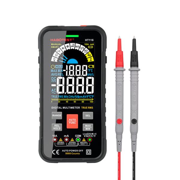 Cheap HT116 Digital Multimeter 9999 Counts Auto Range 1000V 10A Tester Meter Ohm Hz Capacitance True RMS Smart Multitester for sale