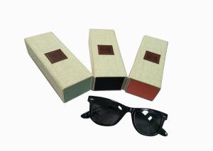 White Linen Custom Optical Eyeglass Case / Collapsible Hard Sunglasses Case