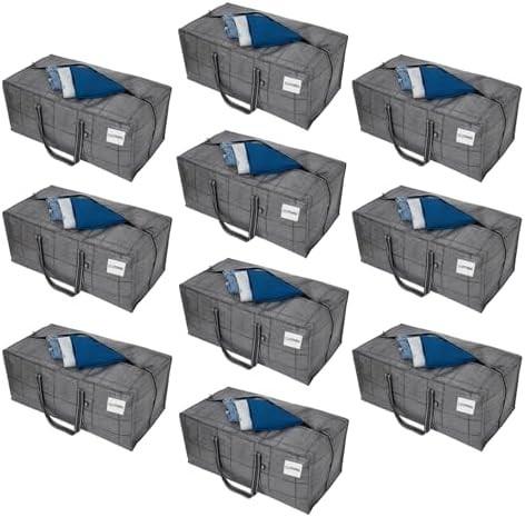 Cheap VENO 4 Pack Moving Bags Plastic Storage Totes Clothes Organization Large W Lid/Zipper. Packing Boxes/Bins Alternative. for sale