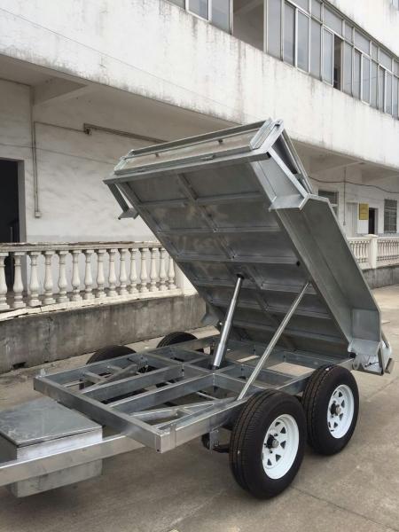 Cheap Heavy Duty Galvanised 8x5 Tipping Trailer , Hydraulic Electric Tipper Trailers for sale