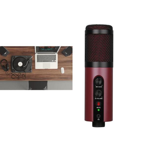 Cheap 20Hz-20KHz Handheld Condenser Microphone With Sound Card 85dB SNR for sale