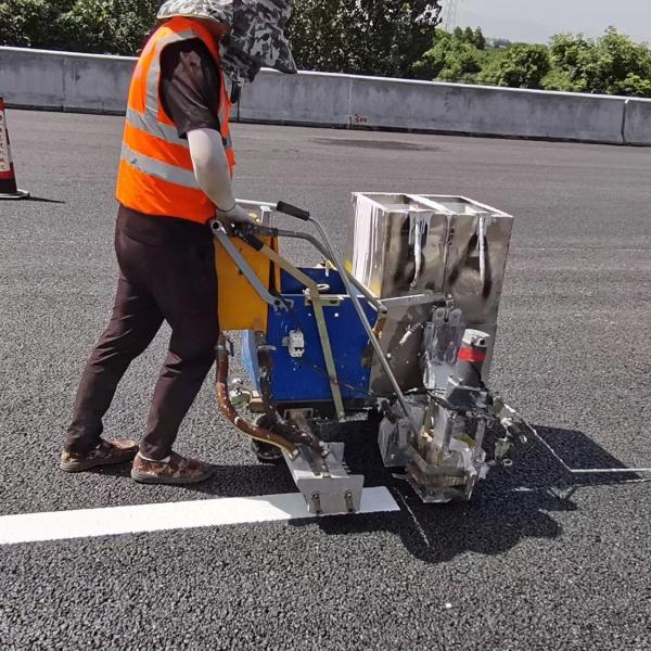 Cheap Two Component Road Marking Pavement Striping Machine 60Lx2 Handle Pushing for sale