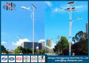 Best Conical , Round Outdoor Solar Powered Light Post Outdoor Lamp Pole With Solar Panel wholesale