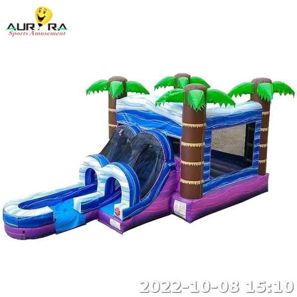 Cheap Inflatable Commercial Palm Tree Bounce House Inflatable With Slide For Parties for sale