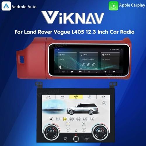Cheap Viknav 12.3 Inch Touch Screen Car Radio And AC For Land Rover Range Rover Vogue L405 2013-2017 Multimedia Player GPS Navigation Head Unit (Red All) for sale