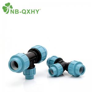 China Plastic PP PE Compression HDPE Pipe Fittings Coupling for 16mm to 110mm Drip Irrigation on sale