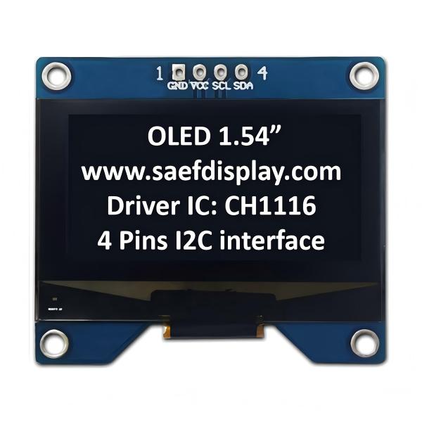 Cheap Factory 1.54-Inch OLED Display 128x64 with I2C Interface & CH1116 Driver for sale