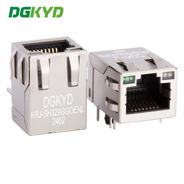Cheap KRJ-SH329GGOENL RJ45 Computer Network Interface Gigabit 10 Pin RJ45 Ethernet Modular Socket Female Head With LED for sale