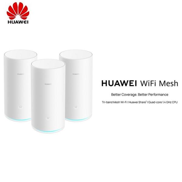 Cheap Huawei WiFi Mesh Routers 3 Pack WS5800 Tap NFC-Enabled Android Devices 5GHz Signal for sale