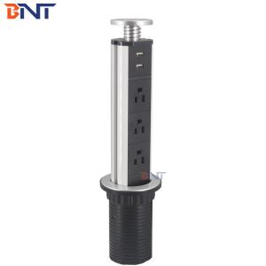 China Aluminum Alloy 290*84mm Desk Pop Up Electrical Outlet on sale