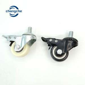 ODM Threaded PVC Furniture Castors Wheels With Brake