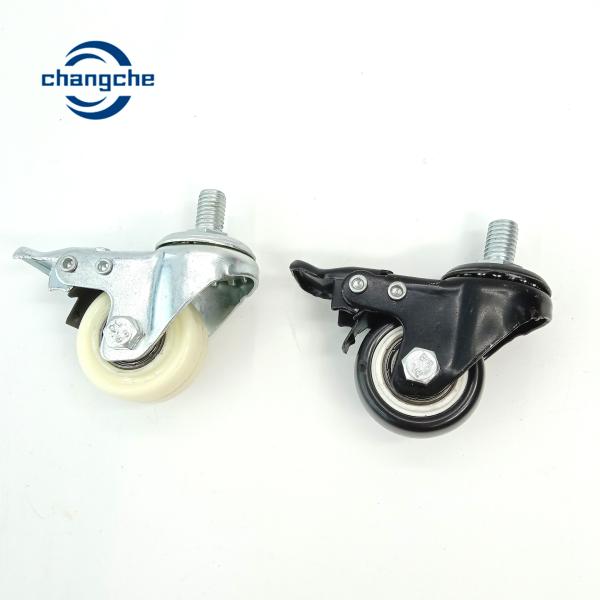 Cheap ODM Threaded PVC Furniture Castors Wheels With Brake for sale
