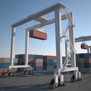 China Double Girder Rubber Tired Gantry Crane 20t~50t With Span 5~10m For Lifting Containers At Port on sale