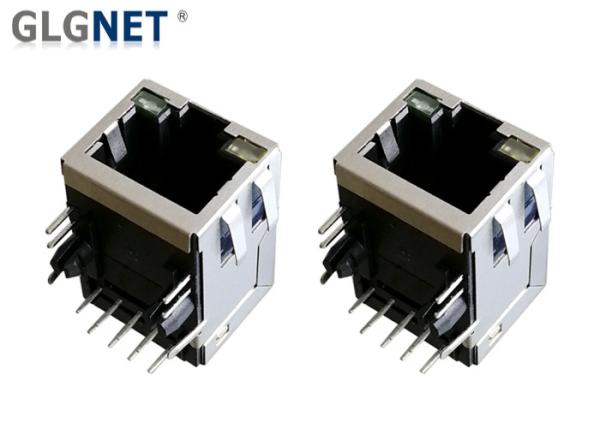 Cheap Latch Up RJ45 Modular Jack Connector 1G Magnetic Ethernet With Bi Color LED for sale