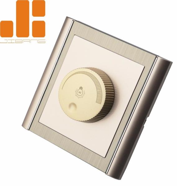 Cheap 0 - 100% Triac Dimming LED Dimmer Switch With Golden Appearance 86*86 Knob Switch for sale