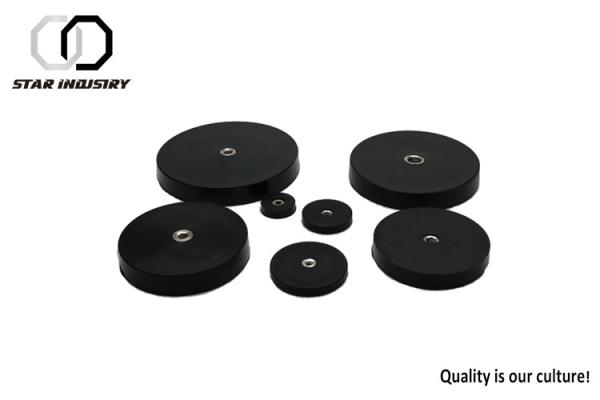 Cheap 22mm - 88mm Neodymium Magnet Disc Rubber Coated For LED Work Light , Strong Magnet Mount for Camera , Car Mount Magnet for sale