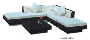 6-piece modern wicker modular sectional sofa with ottoman -9020