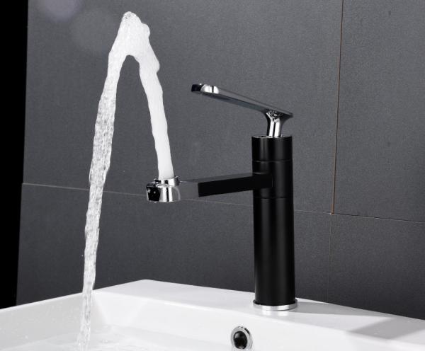 Cheap Black Minimalist Upwards Effluent 304SUS Face Basin Tap for sale