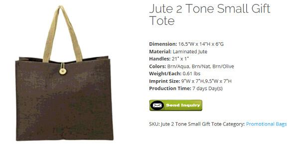 Cheap promotional bags, gift tote, jute 2 tone tote, sreen print /hot transfer/offset print, full colors CMYK, pantone or PMS for sale
