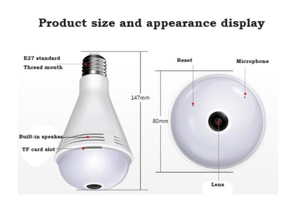 Cheap Bulb Dual Light E27 Wireless Wifi Home Security Cameras Automatic Alarm for sale