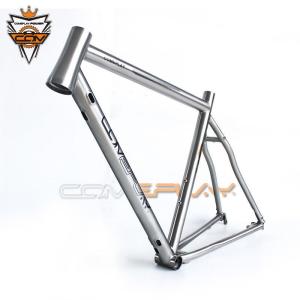 Raw Color Titanium Road Bicycle Frames Frameset Tapered Headset Rustproof