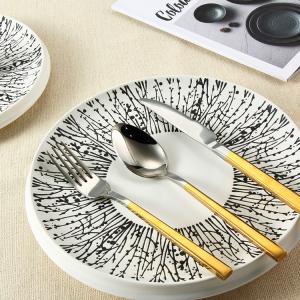 China 20pcs Stainless Steel Titanium Plating Golden Cutlery Set on sale