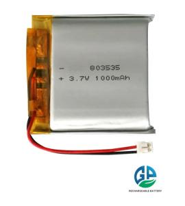 RoHS KC 3.7v Lithium Polymer Battery 1000mah 803535 Lipo Cell 10c