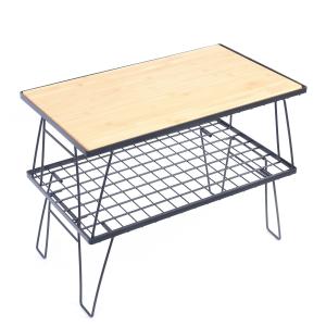 Camping Picnic Go Barbecue Outdoor Folding Table Steel Mesh Portable Igt Table Shelf